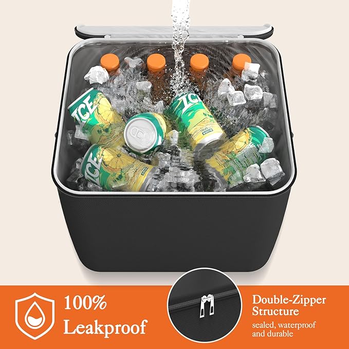HOTOR Cooler Bag for Trunk Organizer - Portable Cooler for Car Organizer, Leakproof Car Cooler for Vehicle, Soft Small Cooler Fits Trunk Organizer with Cooler for Car & SUV