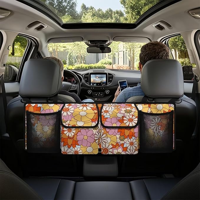 Floral Flowers Car Trunk Organizer Auto Hanging Seat Back Storage Hanging Backseat Car Organizer,Car Accessories