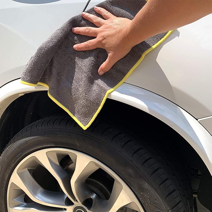 Platinum Series Microfiber Cleaning Cloth, Large Extra-Absorbent Lint-Free Streak-Free Scratch-Free Automotive Microfiber Towel for Car Washing, Windshield, Interior, Exterior, Electronics, Pack of 10