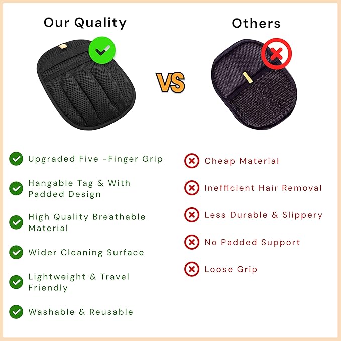 Pet Hair Removal Glove for Dogs & Cats - Upgraded Reusable Electrostatic Pet Hair Glove, Pet Hair Remover Tool for Laundry, Couch, Carpet & Car Seat, Gentle Grooming Mitt