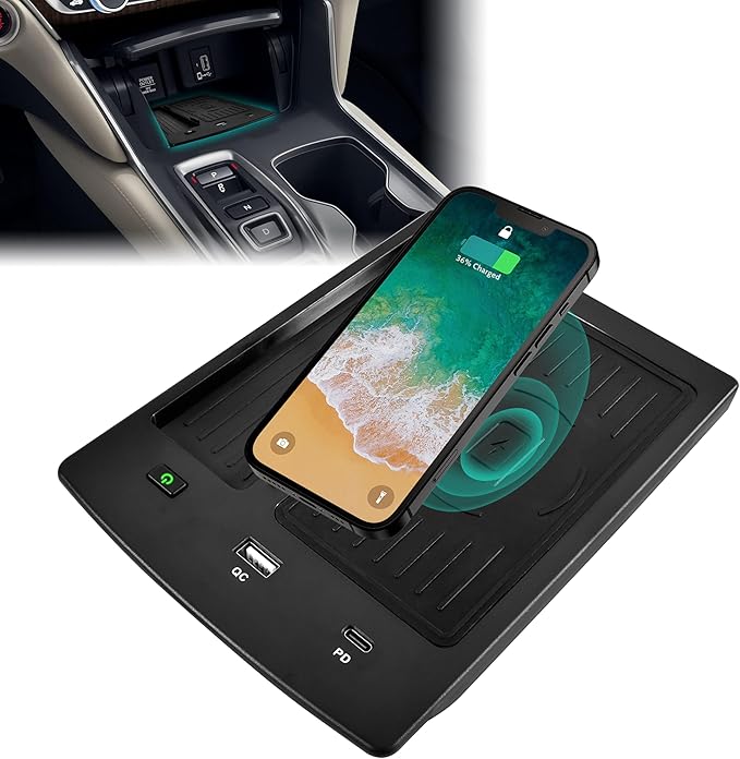 KEWISAUTO Wireless Charger for Honda Accord 2018 2019 2020 2021 2022 Accessories, Fast Charging Charger USB-A USB-C Wireless Charger, Phone Pad Charger