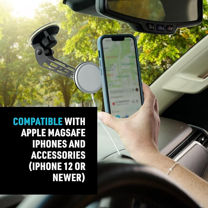 Nite Ize Steelie Windshield Kit - Magnetic Cell Phone Holder for Car Accessories - Sturdy Car Windshield Mount for Cell Phones - Orbiter Plus