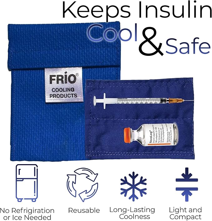 FRIO Cooling Wallet - Insulin Cooler for 45+ Hours of Stress Free On The Go - Blue - Mini