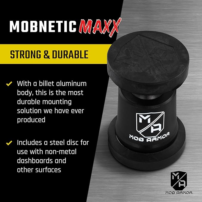 Mob Armor MobNetic Maxx - USA Assembled Magnetic Phone Holder for Car, Magnetic Car Phone Mount, 90-Degree Tilt, 360-Degree Rotation, Aluminum Metal, Compatible with iPhone & Android - Bronze