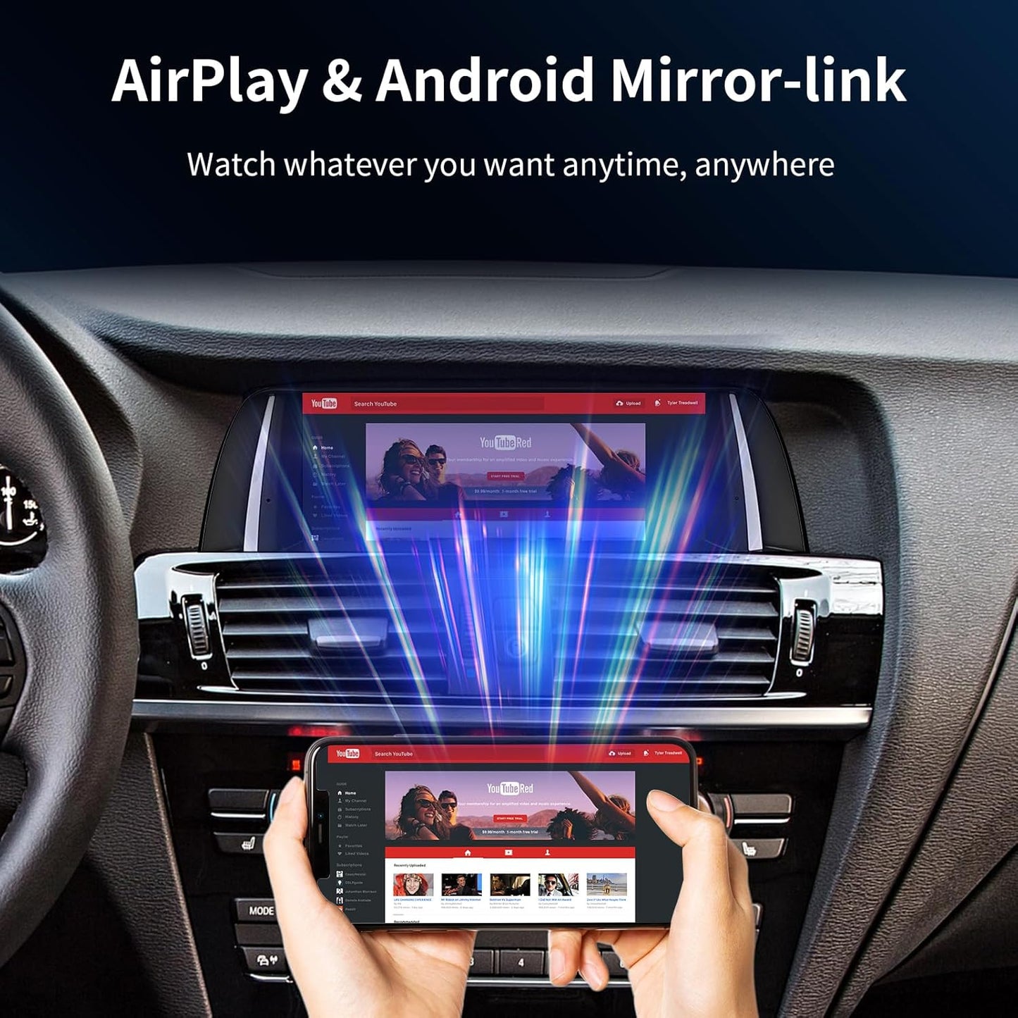 Wireless CarPlay/Android Auto 10.25 Inch Touchscreen for BMW 5 Series F10/F11 (2012-2016) with NBT System, Car Radio Receiver, Multimedia, Bluetooth, Car Stereo