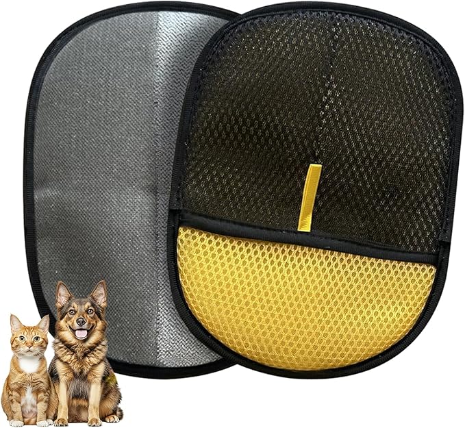 2PCS Pet Hair Removal Glove for Cats & Dogs – Upgraded Reusable Electrostatic Pet Hair Remover Tool for Couch, Clothing, Carpets & Car Seats