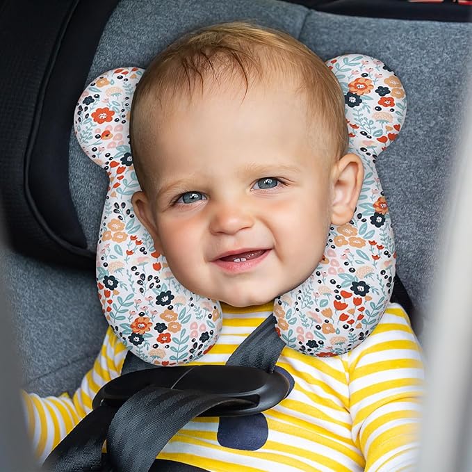 Baby Travel Pillow, Infant Kid's Cushion Soft and Skin Friendly for Car Seat, Pushchair and Stroller (Style M)
