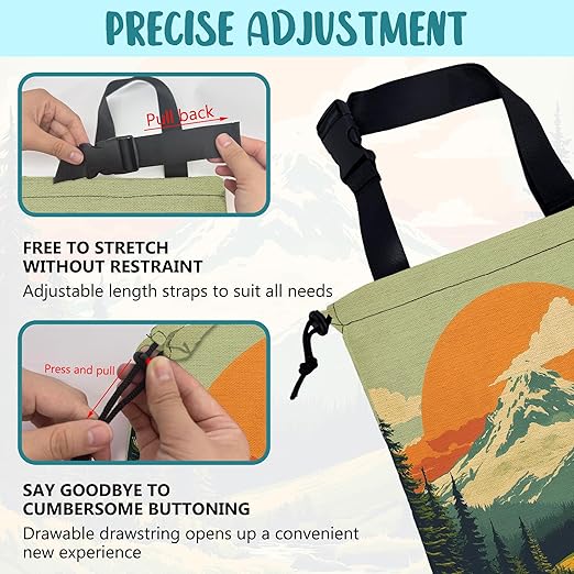 Car Garbage Bag Retro Orange Sun Mountain Hanging Canvas Car Trash Bag Drawstring Car Back Seat Organizer for Car Back Front Seat Console with Adjustable Buckle