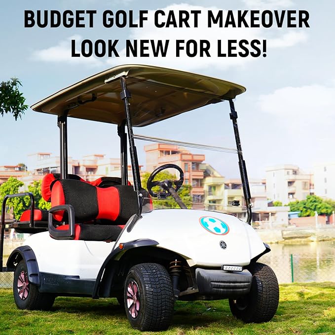 Golf Cart Front and Rear Seat Covers for Yamaha G29/drive Drive 2 2007+, Durable Polyester Fabric Yamaha G29 Seat Covers, Breathable Washable