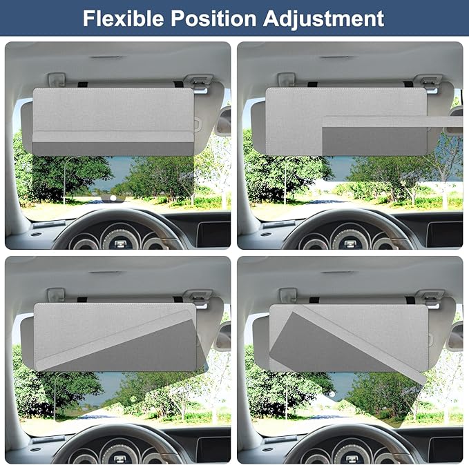 NAZZO Polarized Car Sun Visor Extension, Upgraded Magnetic Sunshade with PC Lens, Anti-Glare Car Visor Sun Blocker for Safe Driving, UV-Filtering/Protection