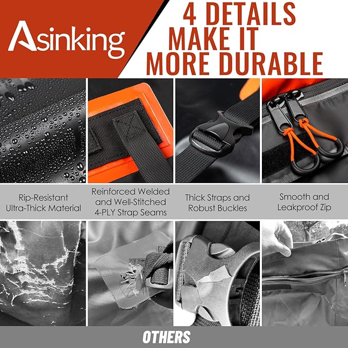 Car Rooftop Cargo Carrier Bag, Asinking 22 Cubic Feet Waterproof Tear-Resistant Car Roof Bag for All Vehicle with/Without Racks - Non-Slip Mat, 6 Door Hooks, 2 Extra Straps, Luggage Lock