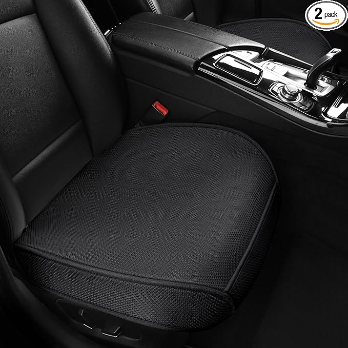 2pcs All-Season Car Seat Wraps Black - Breathable Car Seat Covers with Anti Slip Bottom - Durable Auto Seat Cushions Universal Fit for Vehicles Cars SUV Trucks Front Seats