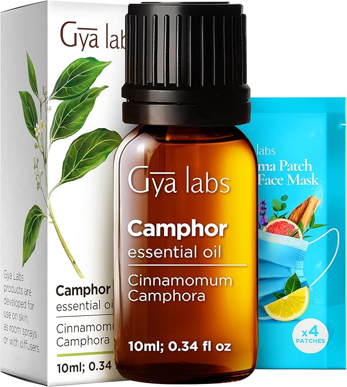 100% Pure Camphor Essential Oil - 0.34 Fl Oz - Camphor Oil for Hair, Skin, Diffuser, Aromatherapy & DIY Candle Making Scent