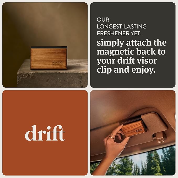 Drift Car Air Freshener Starter Kit - Wooden Deodorizer - Vehicle Odor Remover - Auto Scent Diffuser - Long-Lasting Car Freshening - Variety 6 Pack