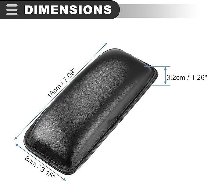 Motoforti Universal Car Center Console Knee Leg Elbow Cushion Pad, Armrest Knee Cover Support, 18x8x3.2cm, Faux Leather, Black, 1 Pcs