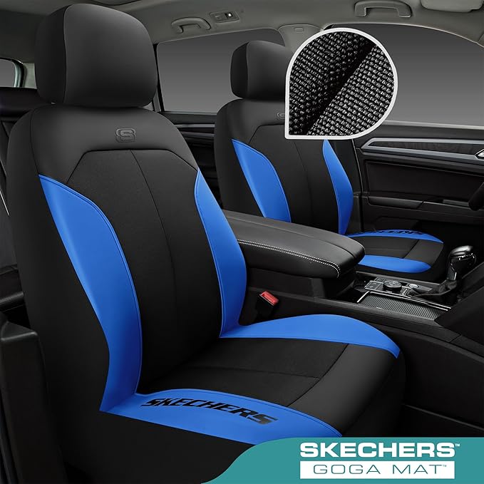Skechers Car Seat Covers,GOGA Mat Oxford Cloth Seat Covers,Waterproof Car Seat Covers Front Seats,Automotive Universal Fit Seat Cover for Most Cars, Suvs, Trucks,Blue