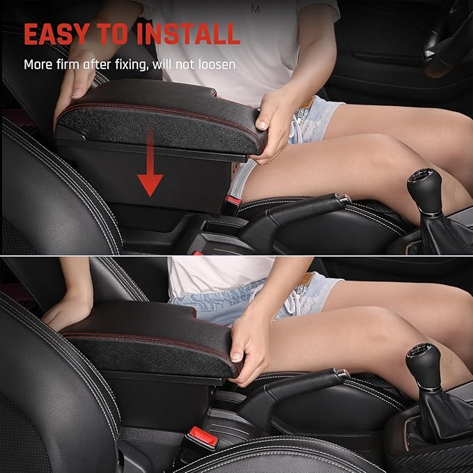 YJYWZH Car Armrest Storage Box for Toyota Hilux Center Storage Box Organizer Interior Hand Centre Consoles with 3 USB Port Arm Rest Double-Layer Accessories