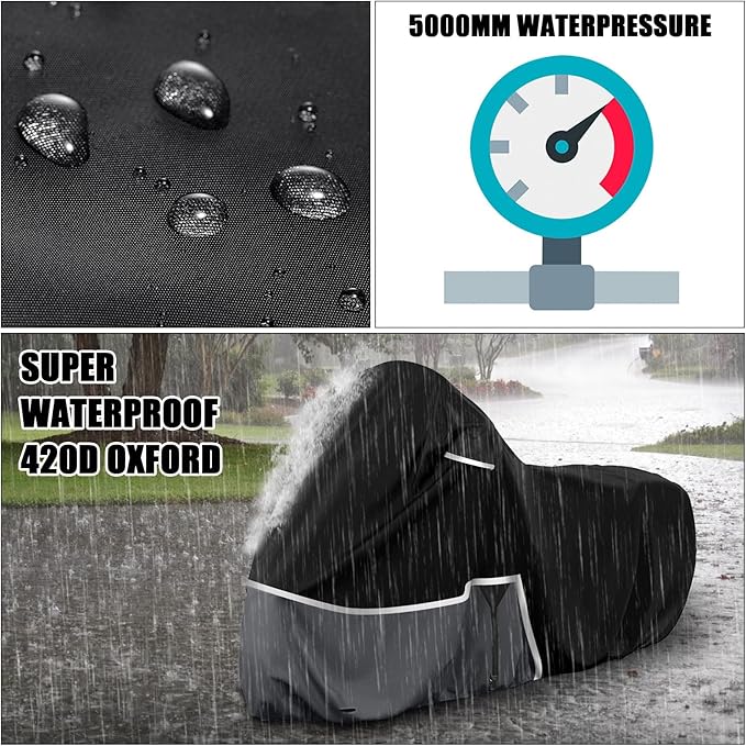 Waterproof Motorcycle Cover Replace for Indian Scout/Scout Bobber/Chief, 420D Oxford Cloth Customized Motorcycle Cover for Snow Rain Dust Protection