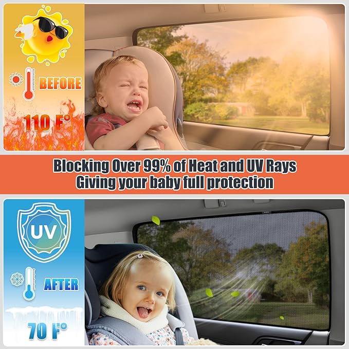 XCBYT Car Window Shades for 2011-2023 4Runner Sun Shade for Car Baby Side Window with Breathable Mesh Blocking 99% UV Glare and Privacy Protection Safe Driving for Napping, Camping, Dressing (4 PCS)