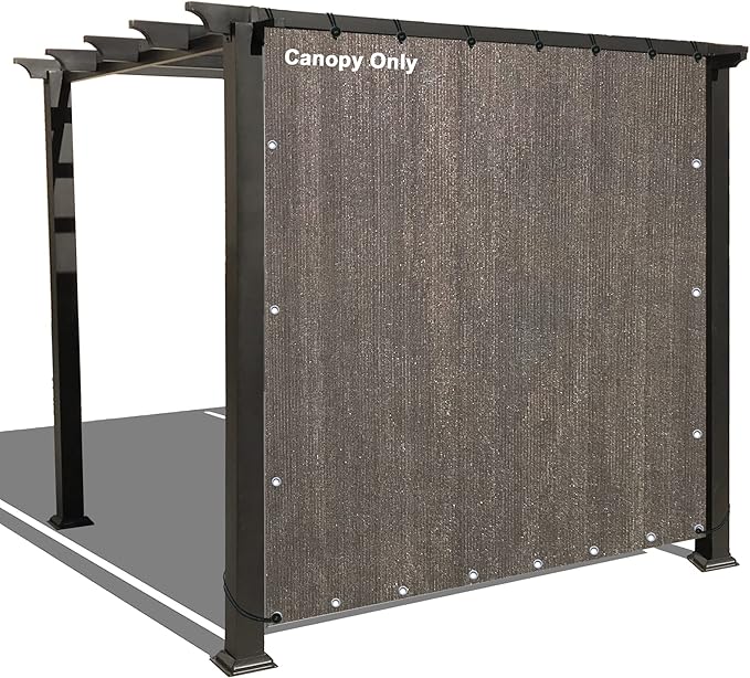 Alion Home Sun Shade Privacy Panel with Grommets and Hems on 4 Sides for Patio, Awning, Window, Pergola or Gazebo - Mocha Brown (8' W x 7' H)
