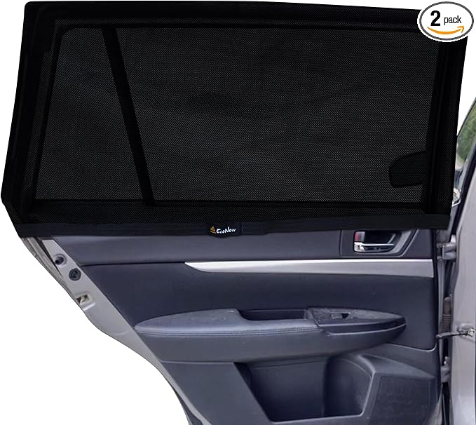 EcoNour Car Rear Window Sun Shades Compatible for Subaru Outback | 2Pack Breathable Shade - 100% UV & Mosquito Protection | Rear Window Covers for Privacy & Blackout | Car Window Accessories