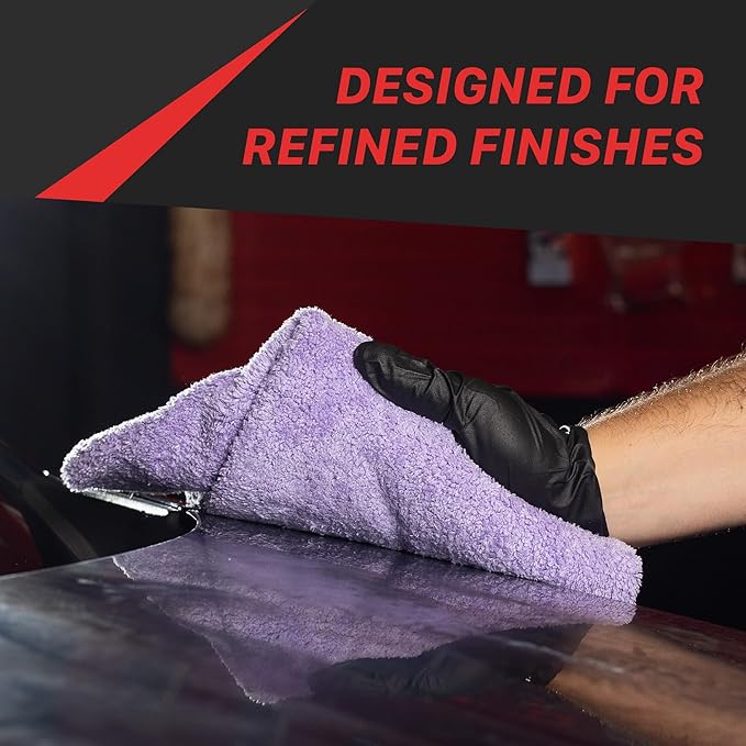 Maxshine 16”x24” Edgeless Purple Microfiber Towel (500GSM) - Double-Sided, Plush Car Drying Towel for Detailing - Professional Auto Detailing