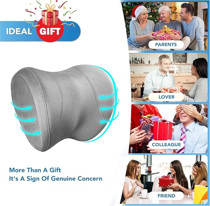 Car Neck Pillow Adjustable Up and Down Style 2 Pack,Car Headrest Pillow for Neck Support Relieves Driving Fatigue, Soft Memory Form and Ergonomic Design Fits Most Heights and Car Seats (Gary)