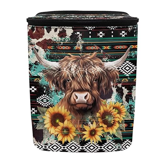 BIGCARJOB Car Trash Bag Southwest Highland Cow Car Trash Interior Accessories for Back Seat Headrest Car Trash Bin Hanging Trash Bag for Car Garbage Can