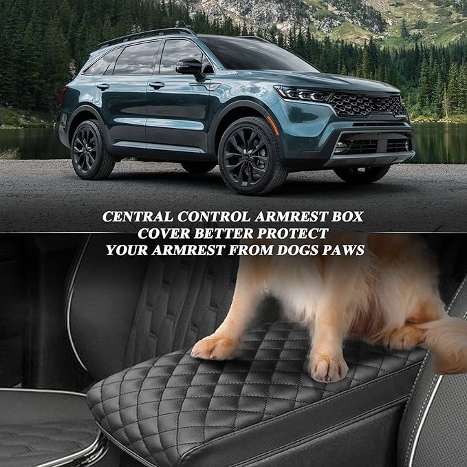 BIBIBO for 2024 2025 2026 Kia Sorento Center Console Armrest Cover,Armrest Cushion 2021-2025 2026 Sorento Console Lid,Car Arm Rest Pad Seat Box Cover Protector,2025 2026 Sorento Accessories Armrest