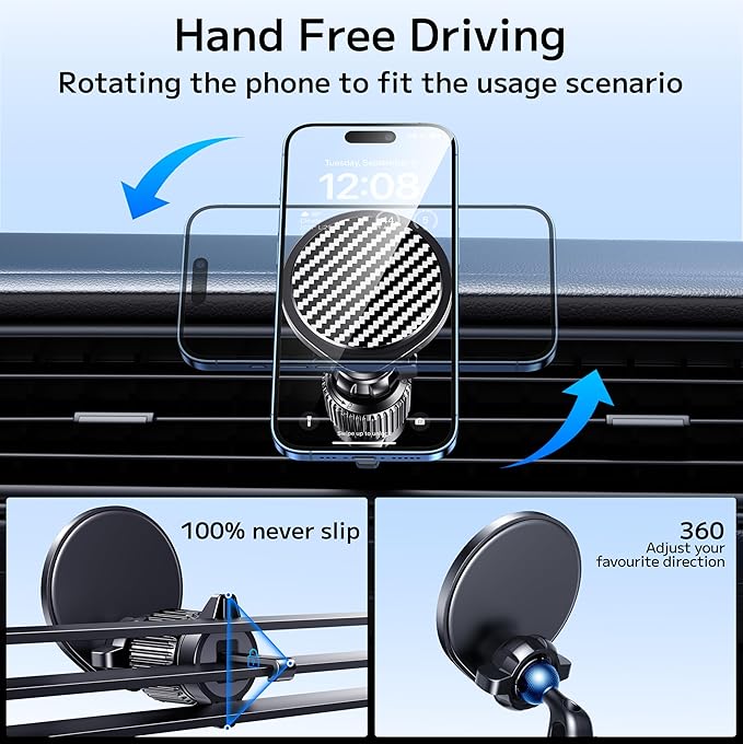 for Magsafe Car Mount [Strong Magnets] Magnetic Phone Holder for Car Vent Dashboard [Hands Free] Cell Phone Holder Car Mount for iPhone 15 14 13 Pro Max Pro Mini for MagSafe Case All Phones