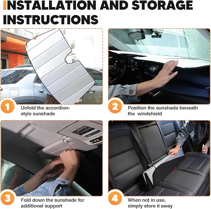KUST Windshield Sun Shade for Mazda CX-5 2018-2025 Foldable Thicken Window Sunshade UV Protection Keep Cool Sunshield Easy Install Sun Visor Accessories Aluminum Film