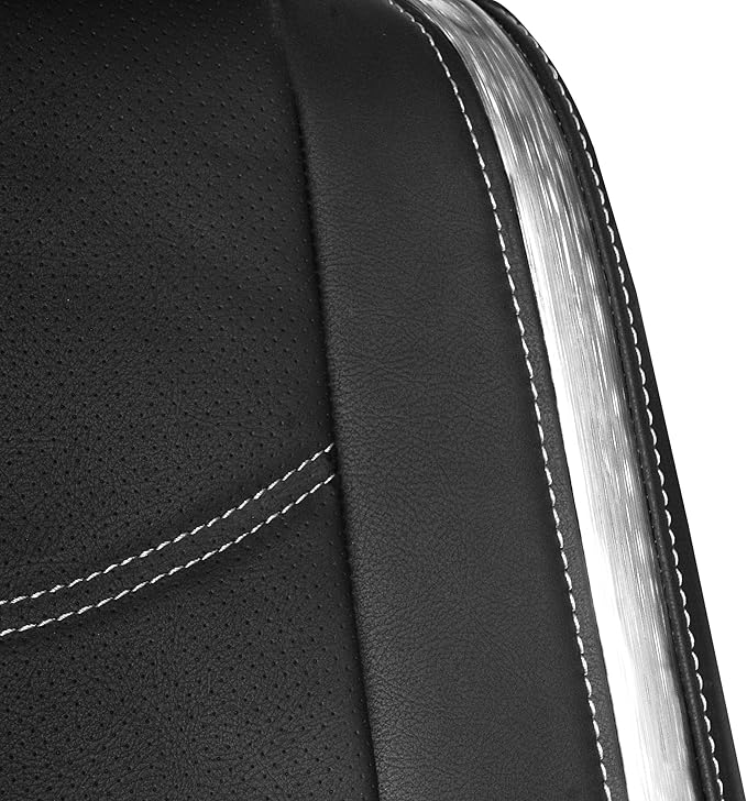 FH Group Full Set Faux Leather Car Seat Covers - Universal Fit, Low Back Front Seat Covers, Airbag Compatible, Split Bench Rear, Seat Cover for SUV, Sedan, White