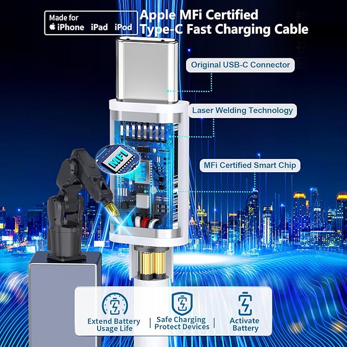 [Apple MFi Certified] iPhone 17 Car Charger, KYOHAYA 3-Port 67W PD/QC Power Adapter USB-C Fast Car Charging Cigarette Lighter with Type-C Cable for iPhone 17/17 Pro Max/16 Pro/15/Galaxy S26/S25/Pixel