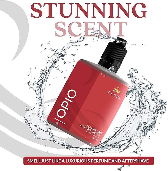 Opio Car Air Fresheners (Refill) | Affordable Car Air Fresheners for Women | 50ml Diffuser Refill | 6 Months Freshener Long Lasting | Gift-Ready Women's Pefume by Perfa