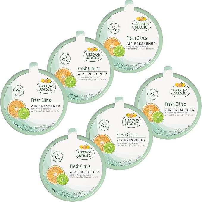 Citrus Magic Odor Absorbing Solid Air Freshener, Fresh Citrus, 8-Ounce, Pack of 6