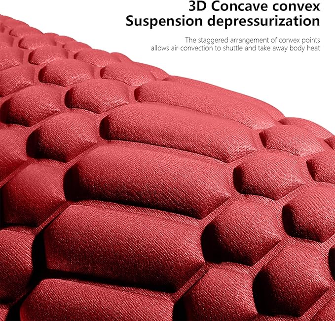 Car Seat Cushion Front Seat, Breathable Lumbar Support Car Seat Cushion for Long Sitting, Non-Slip Car Seat Pad (Red)