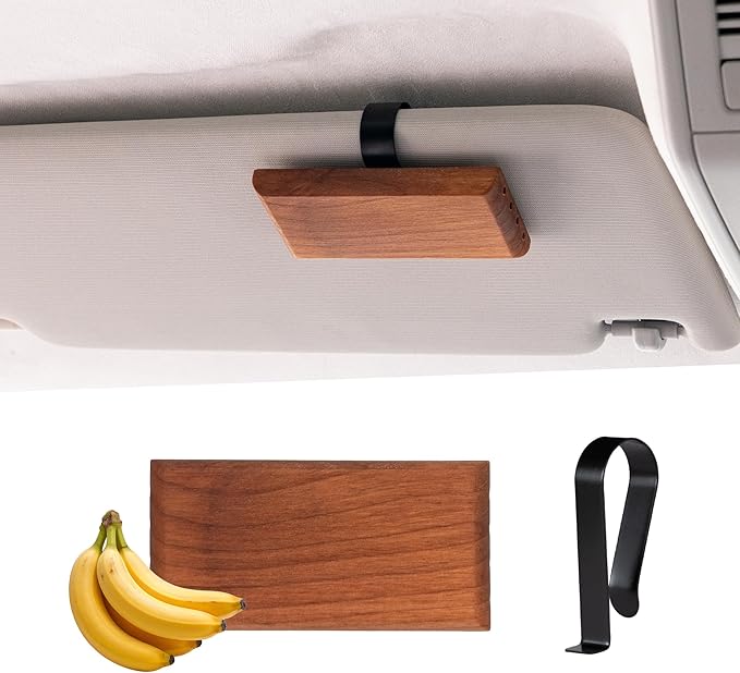 Yuoyar Wood Car Scents Air Freshener Visor Clips Diffuser Odors Eliminator (Banana-scented)