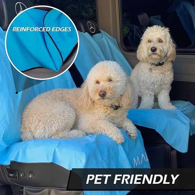 Malo’o SeatGuard Car Seat Cover Towel, Universal Seat Protector Towel for Trucks and Cars, Heavy Duty Seat Cover for Sports Gear, Dogs and Wet Clothing, Blue