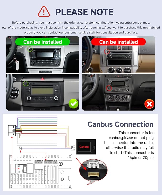 4G+64G Car Radio for VW Golf MK5 MK6 Passat Jetta Tiguan T5 EOS Polo with Wireless CarPlay Android Auto, 9 Inch Android Car Stereo GPS Navigation WiFi SWC Bluetooth FM with Backup Camera