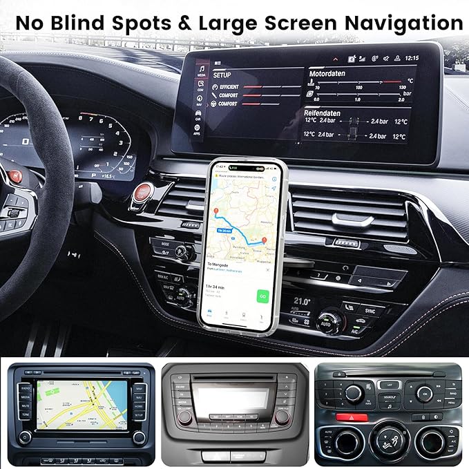 OHLPRO 15W Magsafe Car Mount Charger for iPhone 17, Fast Wireless Charging Magnetic CD Slot Holder with 3M Adhesive Base for Dashboard, Aluminum Shell, Compatible with iPhone 16 15 14 Series, Blue