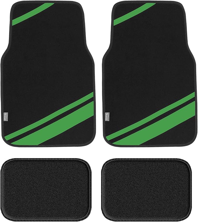 FH Group Car Floor Mats - Carpet Floor Mats for Cars, Universal Fit Automotive Floor Mats, All Purpose Car Floor Mats, Carpet Protector Mat for Most Sedan, SUV, Truck Floor Mats Green