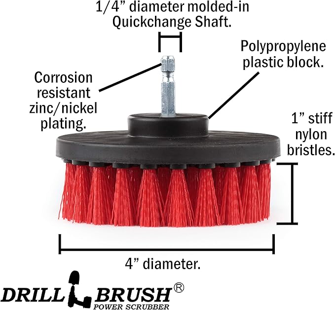 Outdoor Cleaning Tools - Patio Scrub Brush - Outdoor Deck Scrubber Brush - Bird Bath Cleaning Tool - Fountain Cleaning Brush - Garden Statues Cleaning Tools - Concrete Stain Cleaner - House Siding