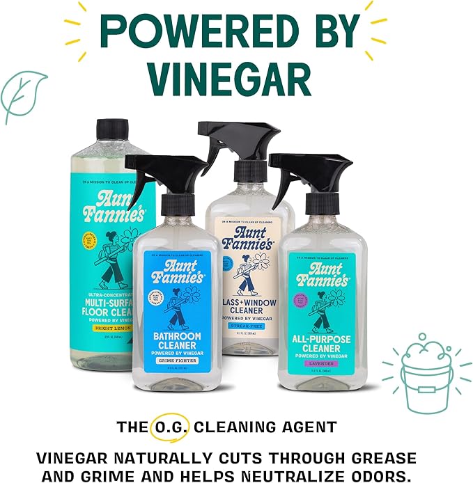 Aunt Fannie's Extra Strength Cleaning Vinegar, 64 Ounce, Multipurpose Household Cleaner, No Added Scents, Dyes, or Other Additives