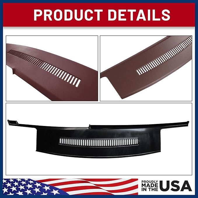 DashSkin Dash Cover Compatible with 1988-1994 C1500 C2500 C3500 K1500 K2500 K3500 Silverado Sierra Tahoe Yukon Suburban in Garnet (Burgundy) - Hard Molded Plastic Dashboard Cap