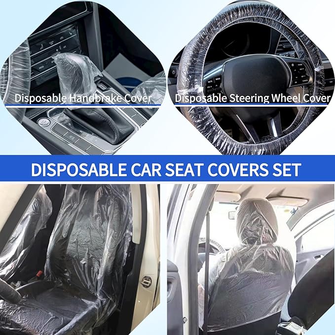 100 PCS Disposable Car Seat Covers,Waterproof Protectors for Car Seat, Airplane Seats,Restaurant Seats,Salon Chairs,Bus Seats & More,Car Seat Shields, Dustproof Car Seat Covers