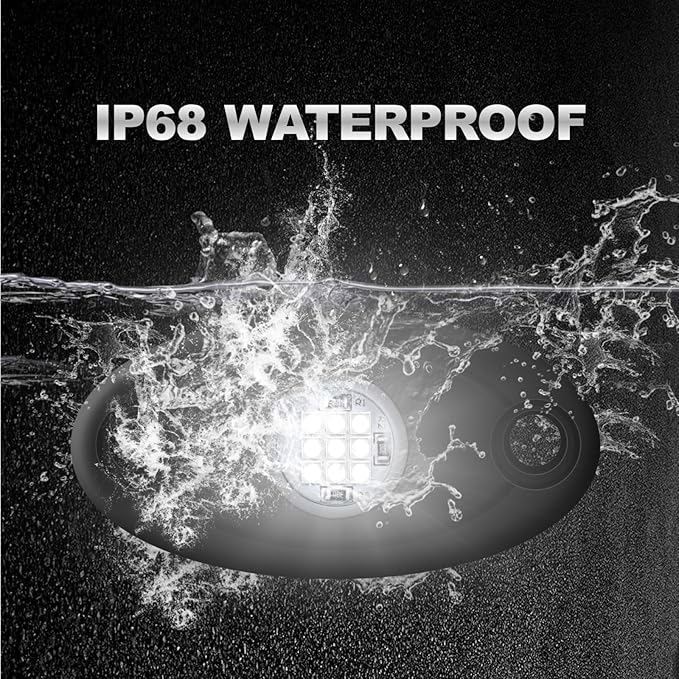 4Pods LED Rock Lights White LED Neon Underglow Light for Car Truck ATV UTV SUV Underbody Glow Trail Rig Lamp Waterproof (White)