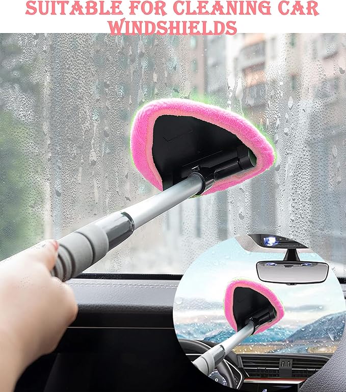 Car Detailing Kit-Car Wash Kit-Detailing Brush Set- Cleaning Kits with Windshield Cleaner and Wash Sponge-Car Interior Cleaning Kit-Car Cleaning Supplies for Windows, Dashboard, Air Vents (pink)