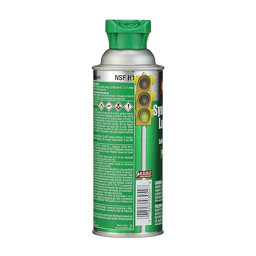 CRC Syntha-Tech Lubricant with PTFE 03054 – 11 Oz., Synthetic Multi-Purpose Aerosol Lube for Processing Equipment