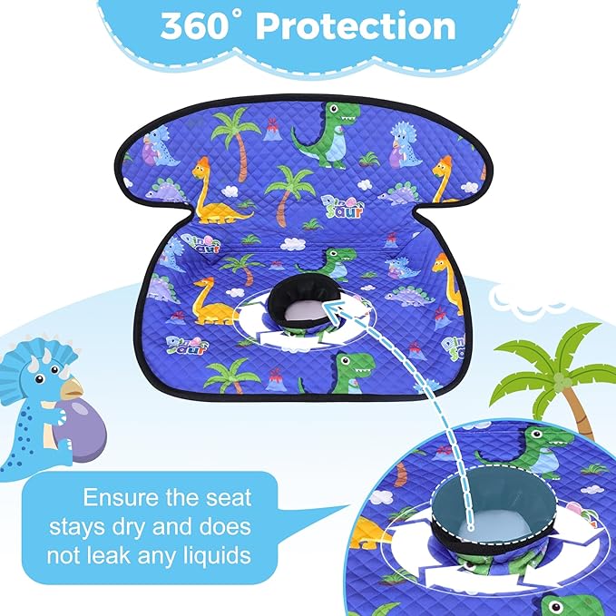 Piddle Pad Car Seat Liner, Waterproof Soft Car Seat Protector for Potty Training, Travel-Friendly Baby Toddler Carseat Cover, Machine Washable Liner for Spills, Potty Accidents (Blue, 2PC)