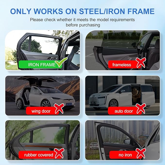 Car Window Shades with 8 Strong Magnets-26.8"x19.7" Dual Layer Car Rear/Side Window Sunshade for Baby Semi-Transparent 2-in-1 Universal Auto Sun Shade for Kid & Pet Protection (2 Pack) Black